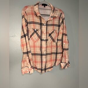 Sanctuary Tom‎ boy rose plaid shirt